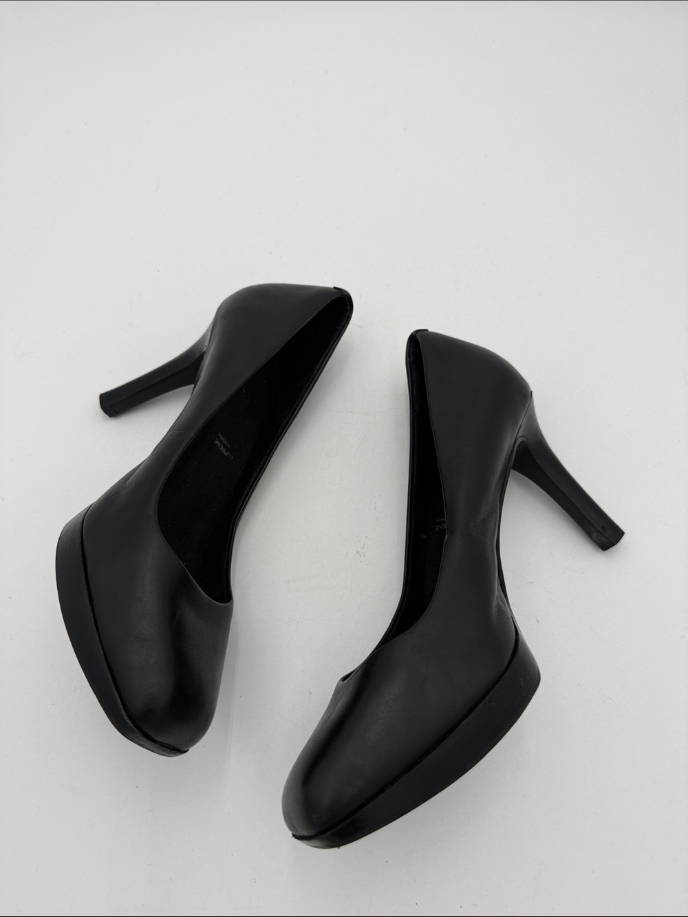 Rockport Black Square-Toe High Heel Pumps women 8M office casual retro leather - Picture 6 of 11
